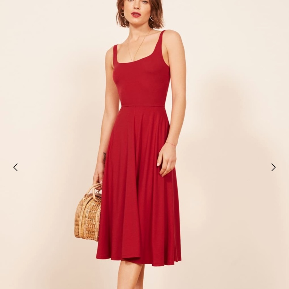 Reformation Rue dress in red, size M